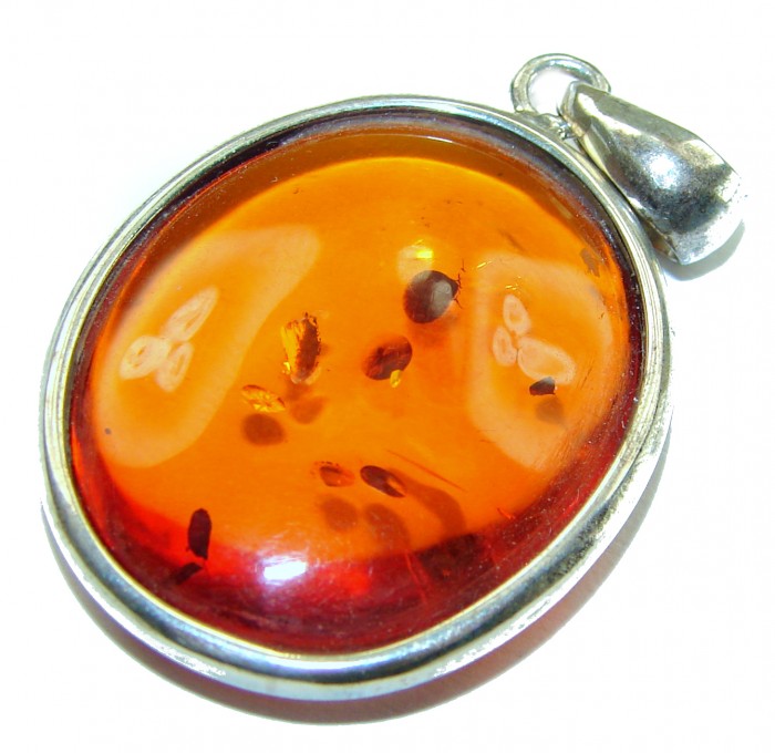 Vintage Beauty authentic Baltic Amber .925 Sterling Silver handcrafted pendant - photo 3