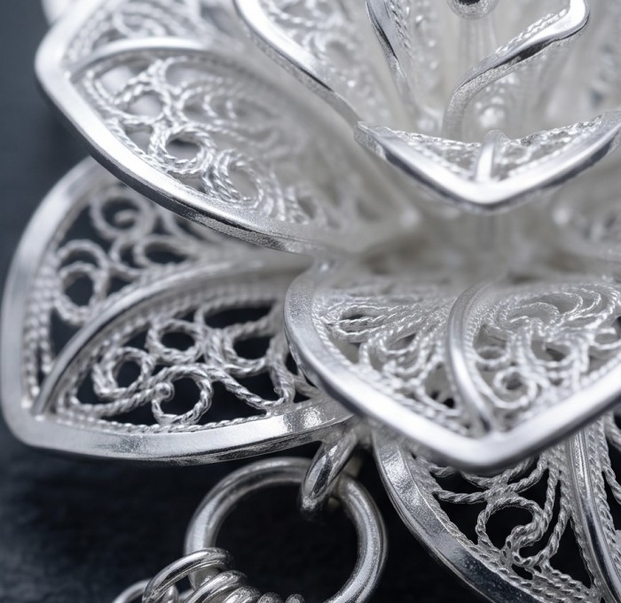 Silver Rose Vintage style Luxurious fashion Sterling Silver Necklace - photo 3
