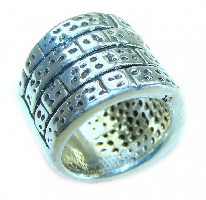 Large Bali made .925 Sterling Silver handcrafted Ring s. 7 - photo 3