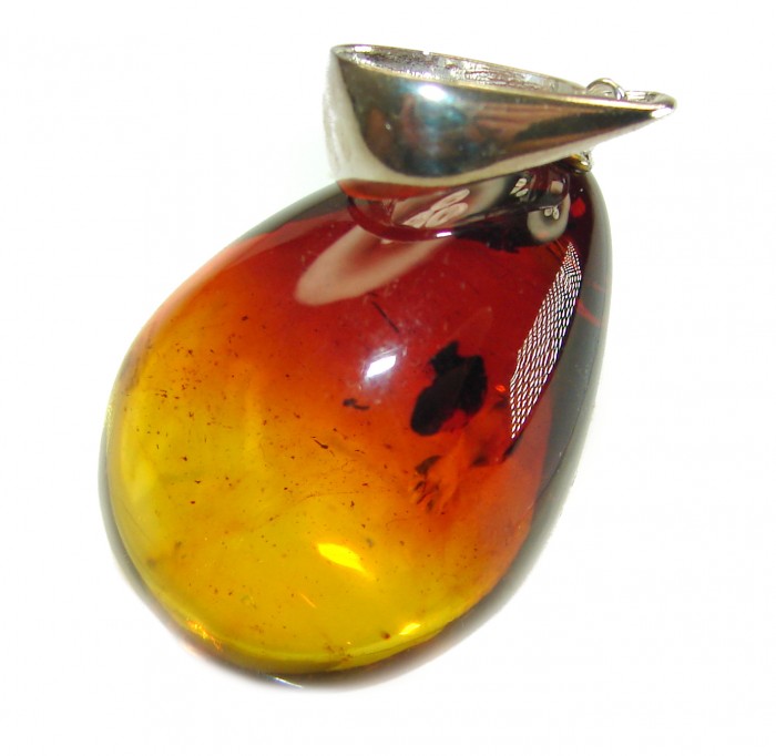 Vintage Beauty authentic Baltic Amber .925 Sterling Silver handcrafted pendant - photo 2