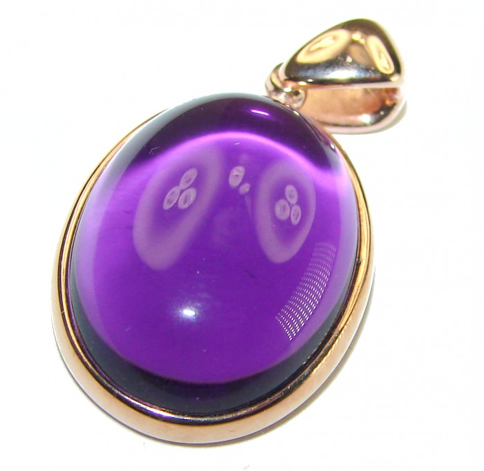Vintage Design Amethyst 14K Gold over .925 Sterling Silver handcrafted Pendant - photo 2