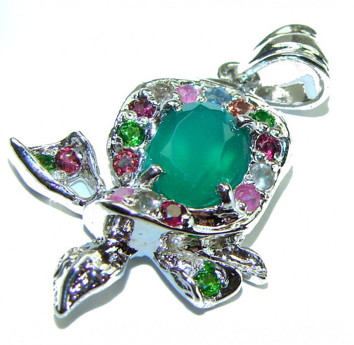Jade .925 Sterling Silver handcrafted pendant - photo 2