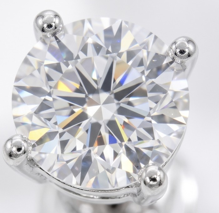 Angelina 8.9 carat authentic White Topaz .925 Sterling Silver Handcrafted Earrings - Stone close-up of 8.9 carat white topaz in sterling silver setting.
