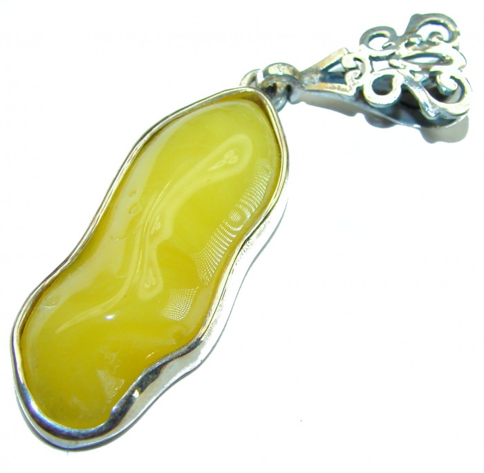 Butterscotch Baltic Amber .925 Sterling Silver handmade Pendant - photo 2