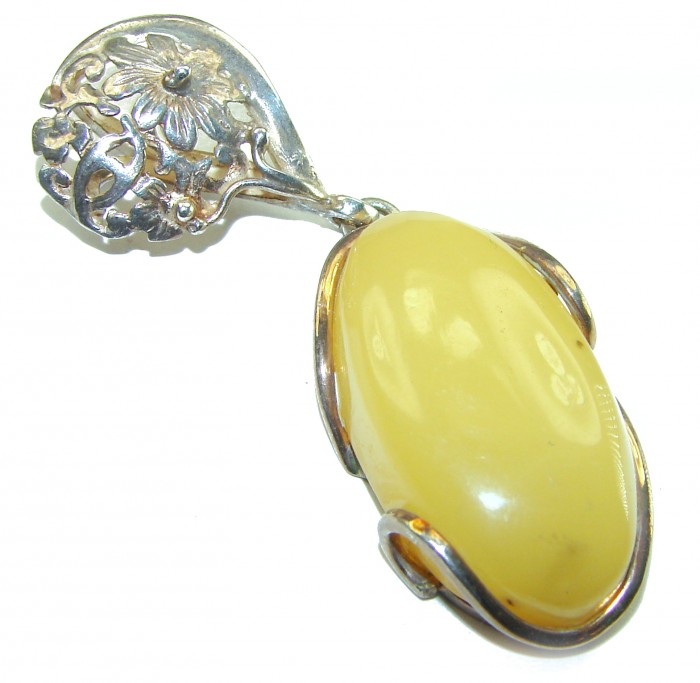 Butterscotch Baltic Amber .925 Sterling Silver handmade Pendant - photo 1