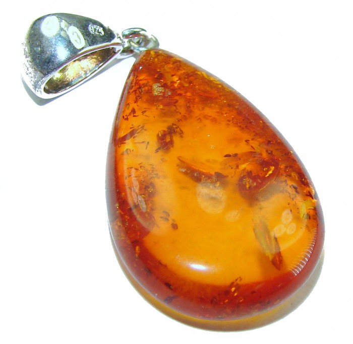 Vintage Beauty authentic Baltic Amber .925 Sterling Silver handcrafted pendant - photo 3