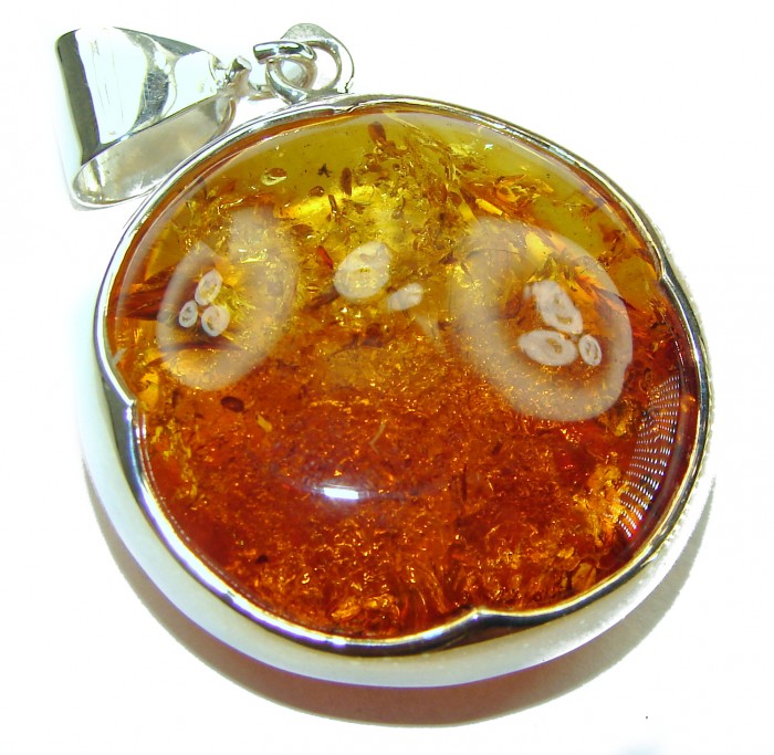 Vintage Beauty authentic Baltic Amber .925 Sterling Silver handcrafted pendant - photo 2