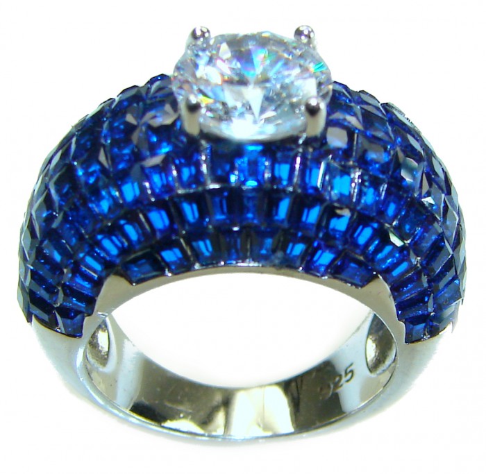 My Love 3.2 carat White Topaz Sapphire .925 Sterling Silver Ring size 6 - photo 3