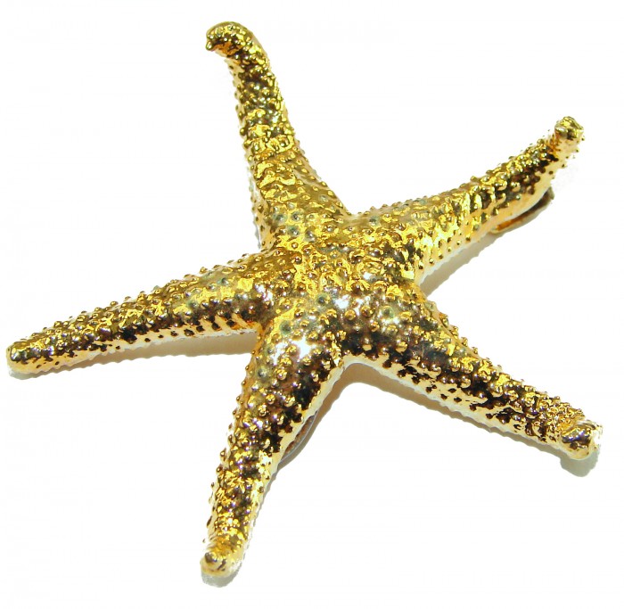 Stylish REAL Starfish Coved with Sterling Silver and 14K & .925 Sterling Silver Pendant - photo 2