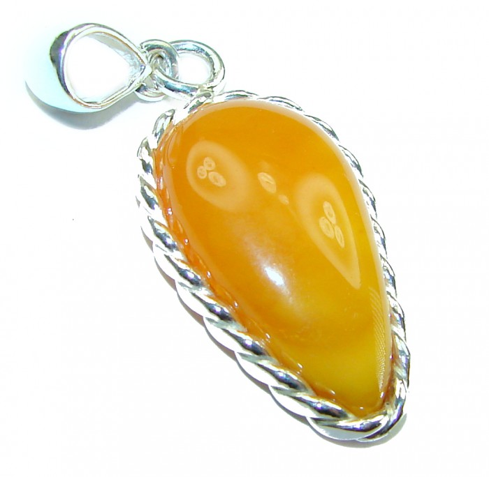 Authentic Baltic Amber .925 Sterling Silver handmade Pendant - photo 1