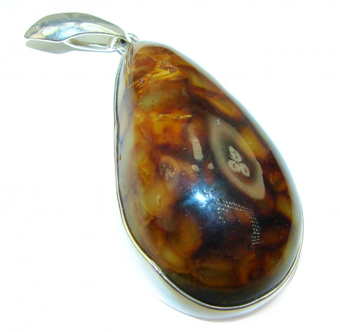 Natural Baltic Amber .925 Sterling Silver handmade Pendant - photo 2