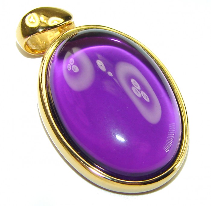 Vintage Design Amethyst 14K Gold over .925 Sterling Silver handcrafted Pendant - photo 3