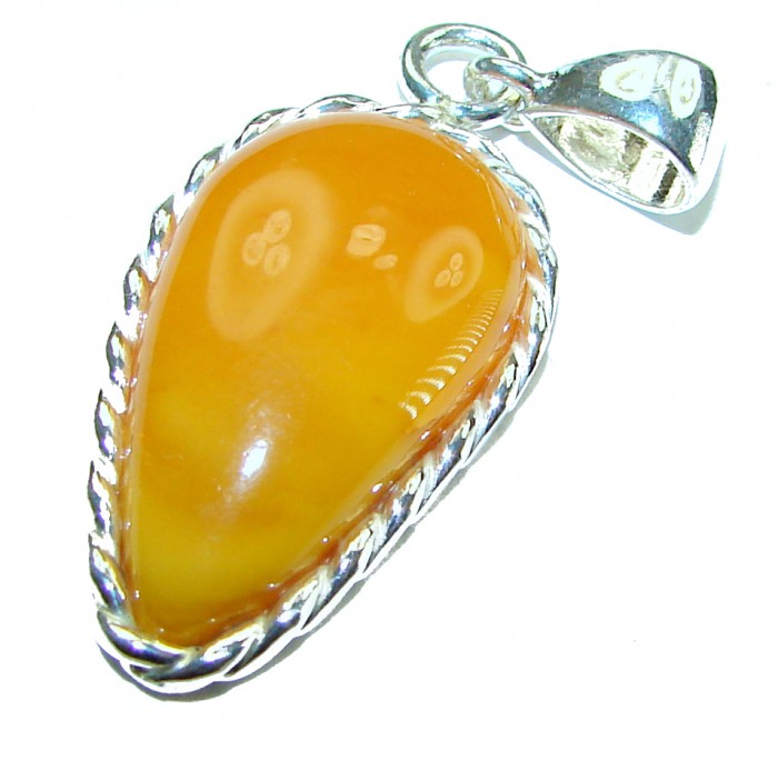 Authentic Baltic Amber .925 Sterling Silver handmade Pendant - photo 3