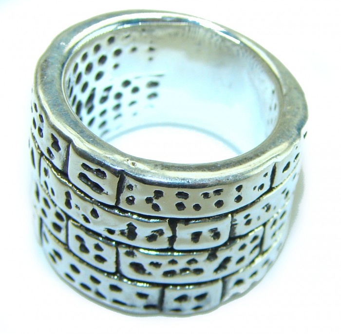 Large Bali made .925 Sterling Silver handcrafted Ring s. 7 - photo 1