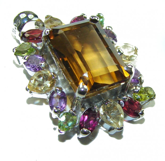 14.5 carat Smoky Topaz .925 Sterling Silver handmade Pendant - photo 1