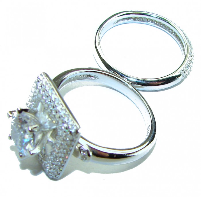 Dazzling - Exclusive 5.6 carat White Topaz .925 Sterling Silver handcrafted Stackable ring size 8 - photo 2
