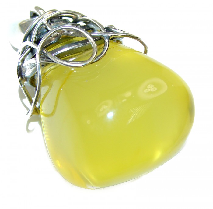 Butterscotch Baltic Amber .925 Sterling Silver handmade pendant - photo 2