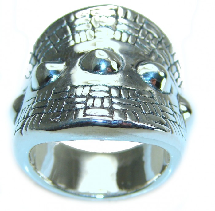 Large Bali made .925 Sterling Silver handcrafted Ring s. 6 1/2 - photo 1