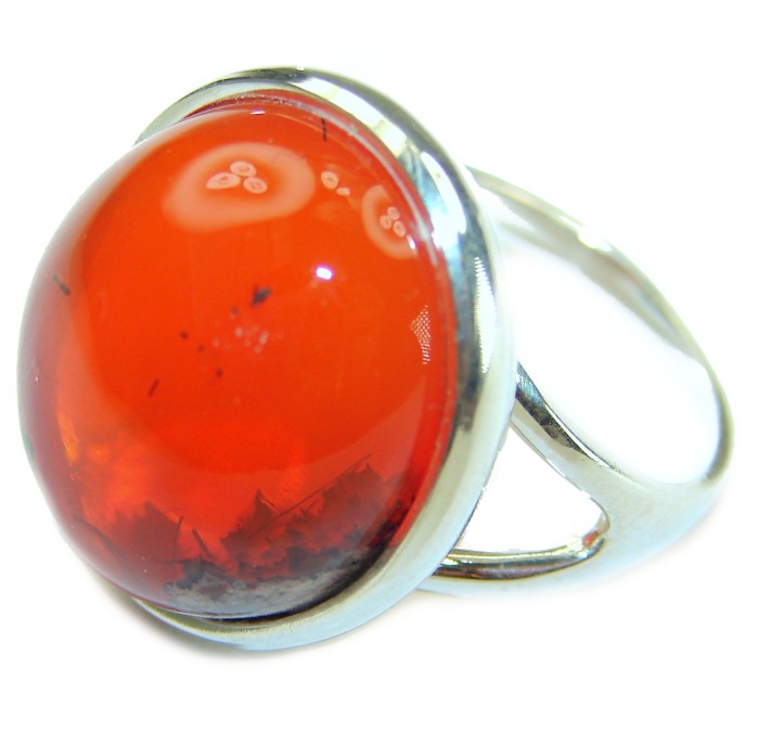 Arizona Sunset Natural Mexican Fire Opal .925 Sterling Silver handmade ring size 7 1/4 - photo 2