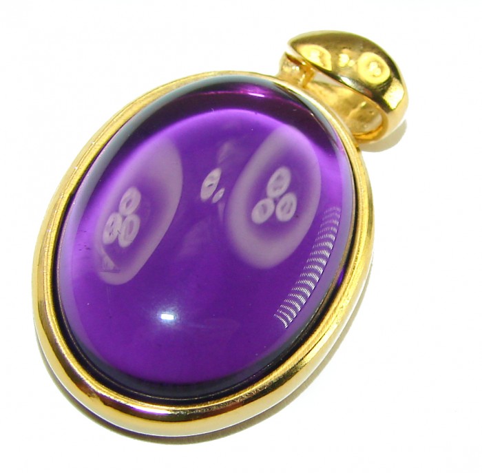 Vintage Design Amethyst 14K Gold over .925 Sterling Silver handcrafted Pendant - photo 2