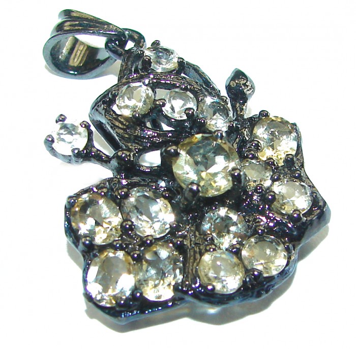 Real Beauty Citrine black rhodium over .925 Sterling Silver handcrafted Pendant - photo 2