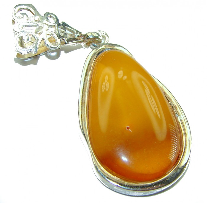 Vintage Beauty authentic Baltic Amber .925 Sterling Silver handcrafted pendant - photo 2