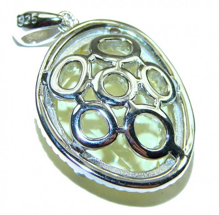Splendid 10.5 carat Citrine .925 Sterling Silver Handcrafted handmade Pendant - photo 1