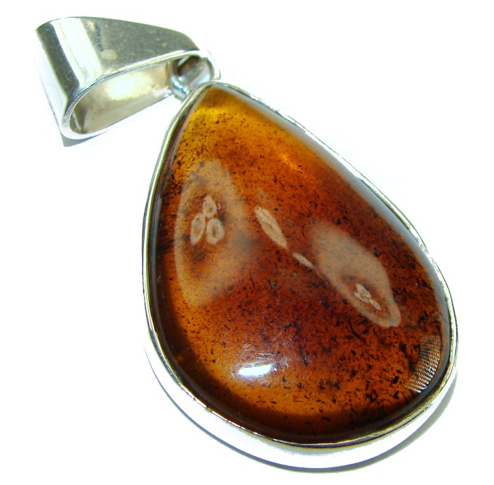 Authentic Baltic Amber .925 Sterling Silver handmade Pendant - photo 1