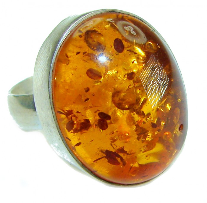Baltic Amber .925 Sterling Silver handcrafted ring; s. 7 - photo 3