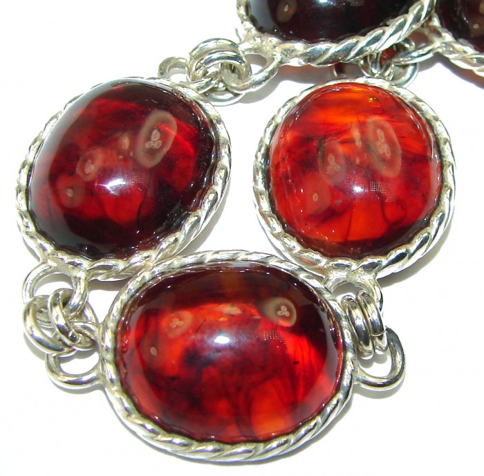 Beautiful Amber .925 Sterling Silver handcrafted Bracelet - photo 2