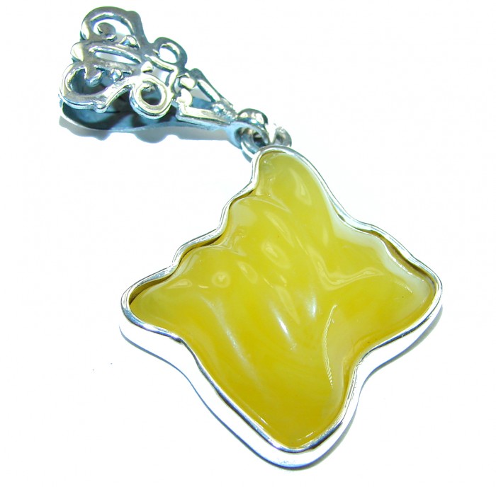 Prehistoric authentic Baltic Amber .925 Sterling Silver handcrafted pendant - photo 2
