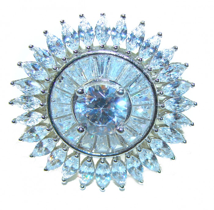 9.8 carat White Topaz .925 Sterling Silver brilliantly handcrafted ring s. 7 - photo 4