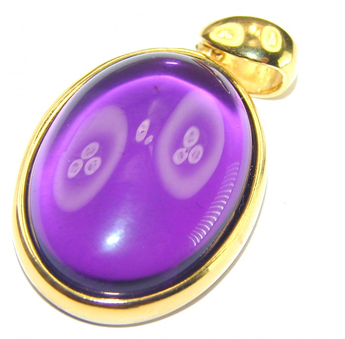 Vintage Design Amethyst 14K Gold over .925 Sterling Silver handcrafted Pendant - photo 2