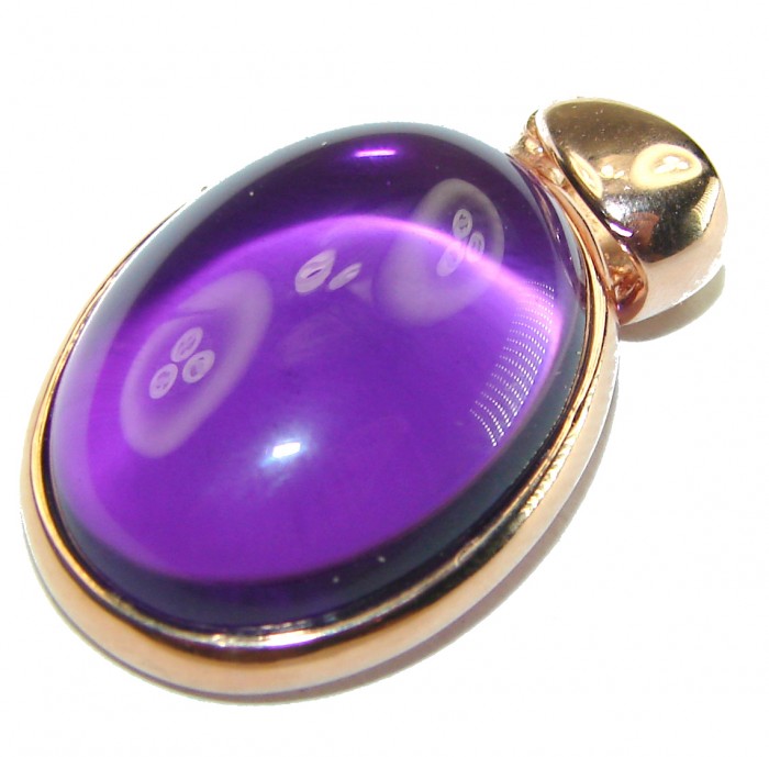 Vintage Design Amethyst 14K Gold over .925 Sterling Silver handcrafted Pendant - photo 2