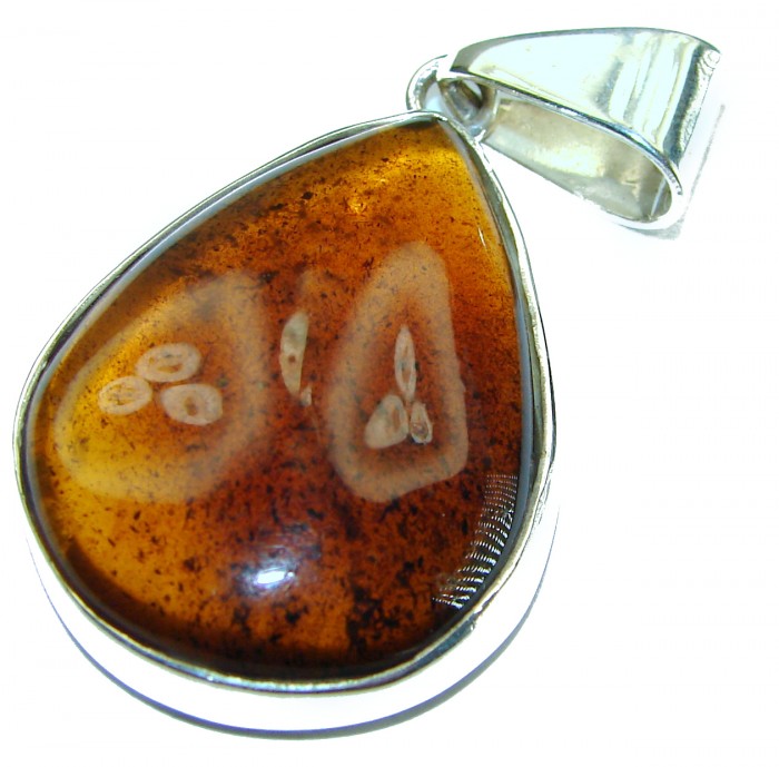 Authentic Baltic Amber .925 Sterling Silver handmade Pendant - photo 3