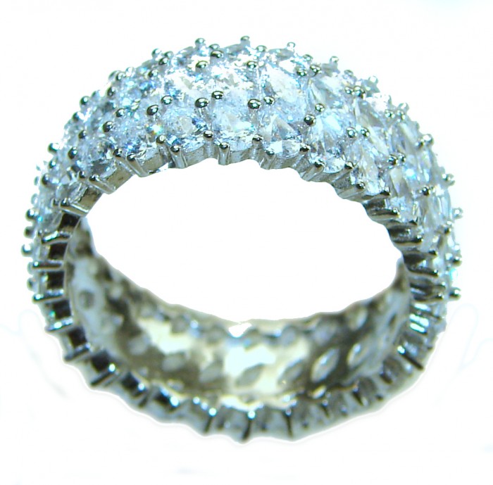 Radiant Femininity White Topaz .925 Sterling Silver handcrafted ring size 7 - photo 2