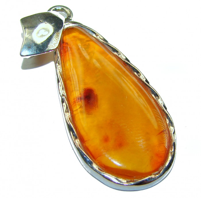 Vintage Beauty authentic Baltic Amber .925 Sterling Silver handcrafted pendant - photo 2