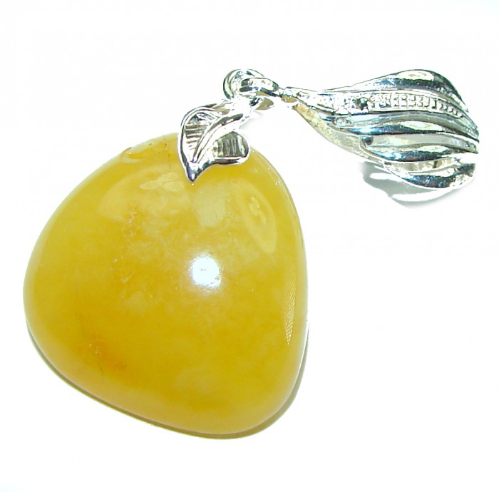 Butterscotch Baltic Amber .925 Sterling Silver handmade Pendant - photo 2