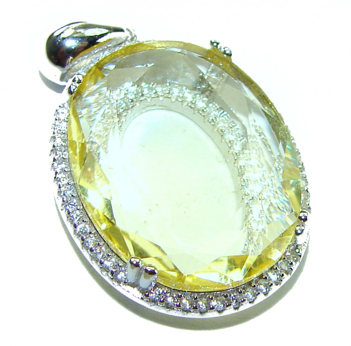 Splendid 12.5 carat Citrine .925 Sterling Silver Handcrafted Statement pendant - photo 3