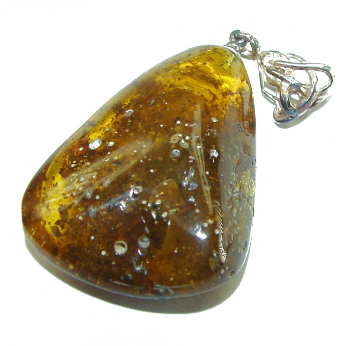 Vintage Beauty authentic Baltic Amber .925 Sterling Silver handcrafted pendant - photo 2