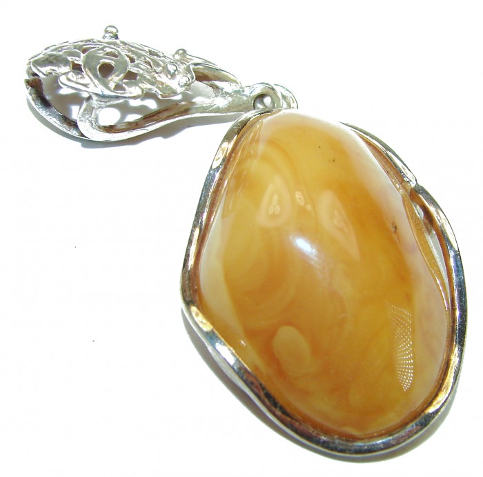 Vintage Beauty authentic Baltic Amber .925 Sterling Silver handcrafted pendant - photo 1