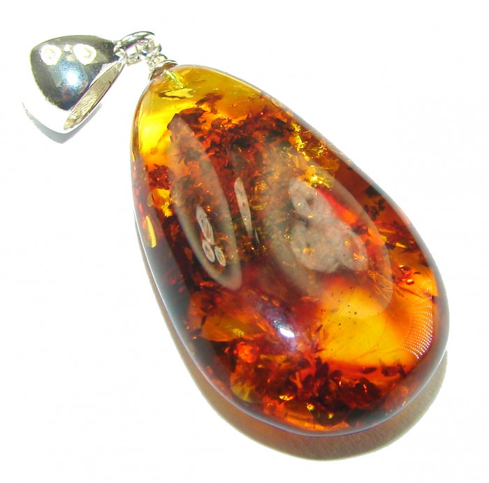 Real Beauty authentic Baltic Amber .925 Sterling Silver handcrafted pendant - photo 1