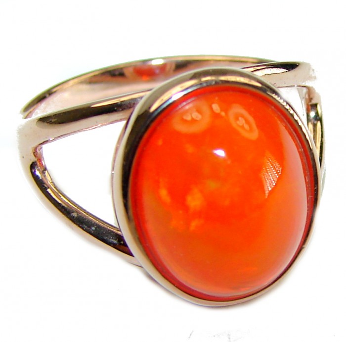 Golden Galaxy Ethiopian Opal 18K Rose Gold over .925 Sterling Silver handcrafted Ring size 7 - photo 2