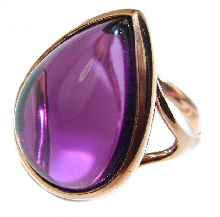 Purple Romance Amethyst 14K Gold over .925 Sterling Silver Handcrafted Ring size 6 - photo 2