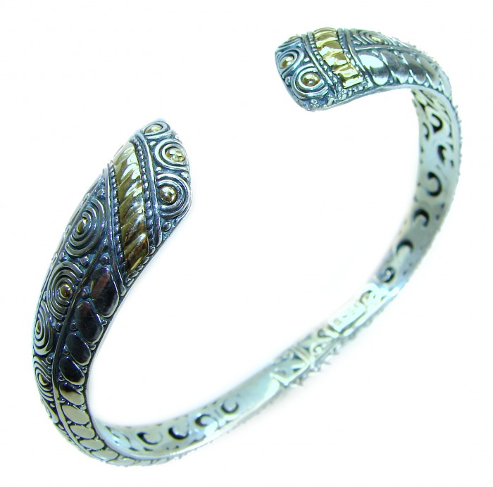 Bali Legacy 30.2 grams authentic 2 tones Floral Bracelet in .925 Sterling Silver handcrafted bracelet - photo 3