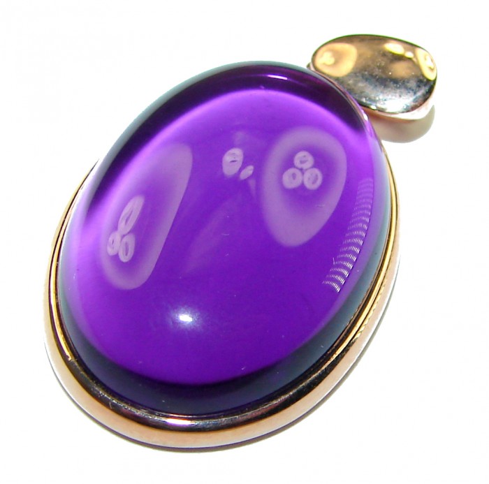 Vintage Design Amethyst 14K Gold over .925 Sterling Silver handcrafted Pendant - photo 2