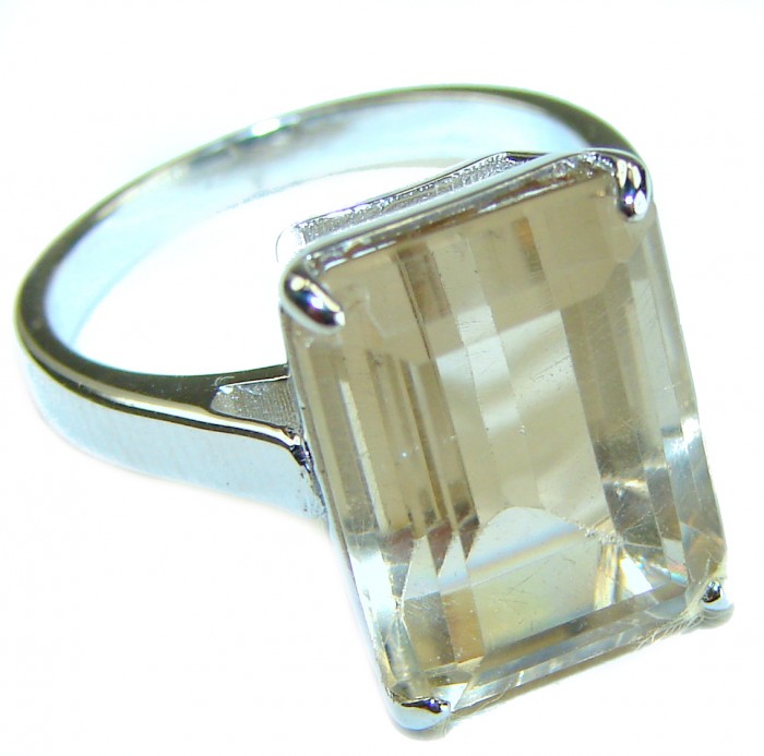 Authentic Citrine .925 Sterling Silver handmade Cocktail Ring s. 8 3/4 - photo 3