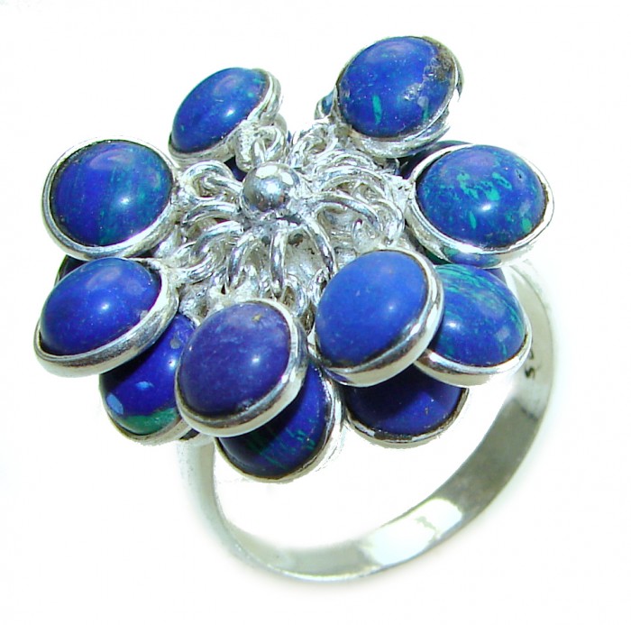 Azurite .925 Sterling Silver handmade CHA CHA ring s. 11 - photo 3