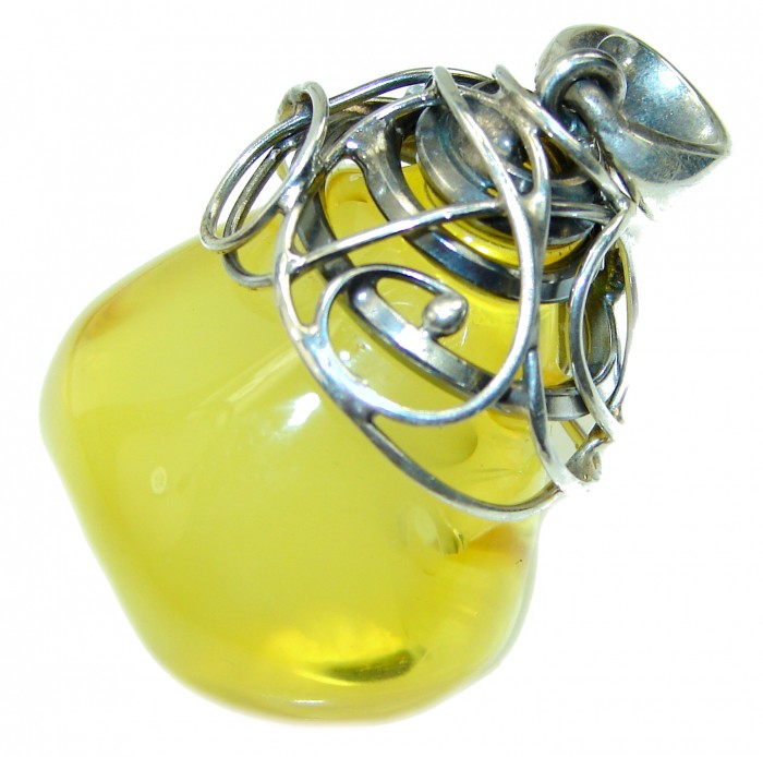Butterscotch Baltic Amber .925 Sterling Silver handmade pendant - photo 1