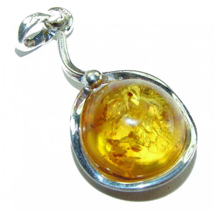 Vintage Beauty authentic Baltic Amber .925 Sterling Silver handcrafted pendant - photo 1